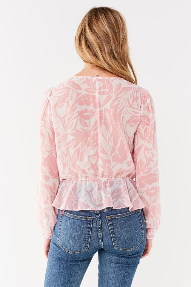 UO Deep V Peplum Blouse #2