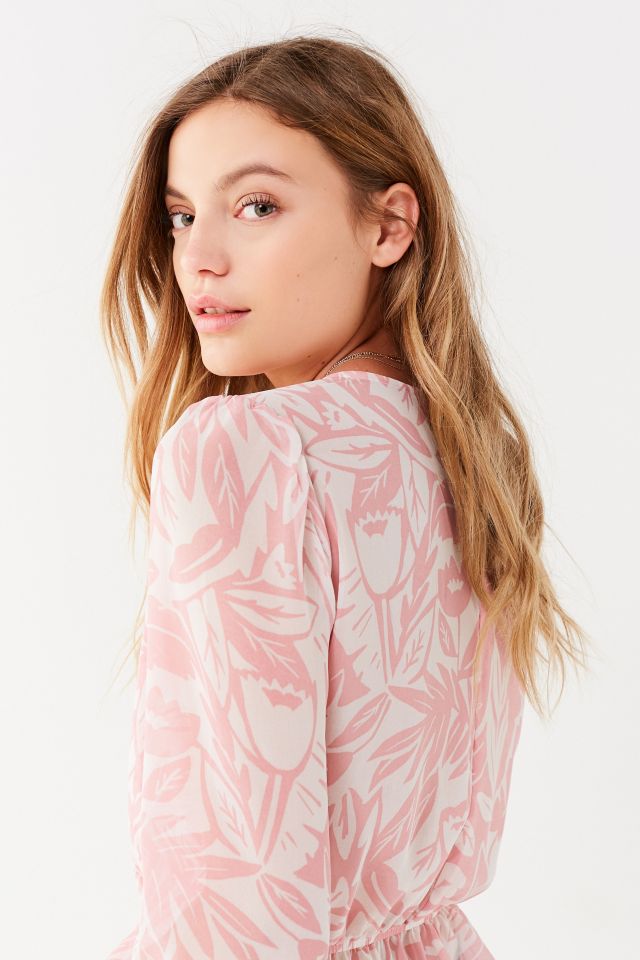 UO Deep V Peplum Blouse #3