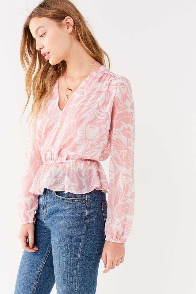 UO Deep V Peplum Blouse #5