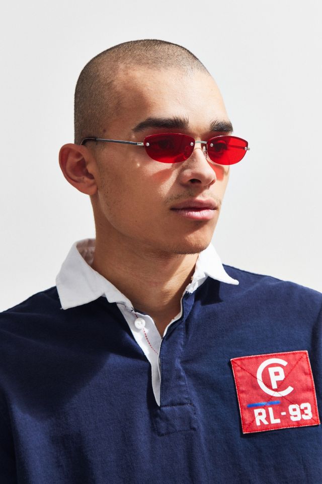 Rimless Rounded Rectangle Sunglasses #1