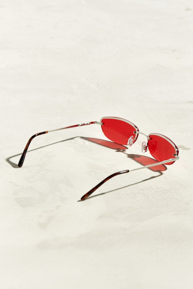 Rimless Rounded Rectangle Sunglasses #3