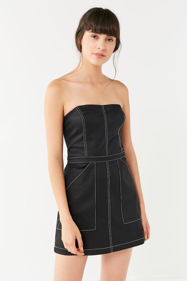 Robe ajustée et évasée à coutures contrastées Devon UO #3