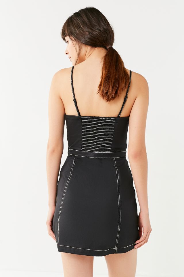 Robe ajustée et évasée à coutures contrastées Devon UO #5