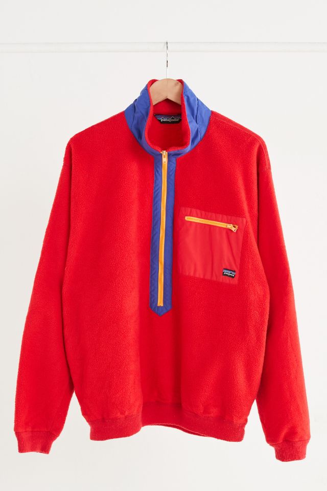 Vintage Patagonia Red Fleece Half-Zip Sweatshirt | Urban Outfitters