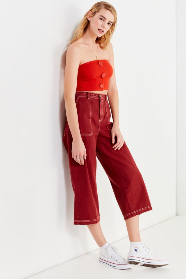 BDG Contrast Stitch Carpenter Jean - Red #3
