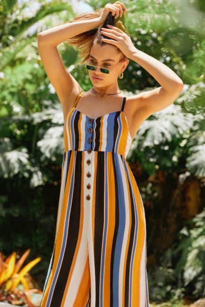 Urban outfitters striped clearance jumpsuit