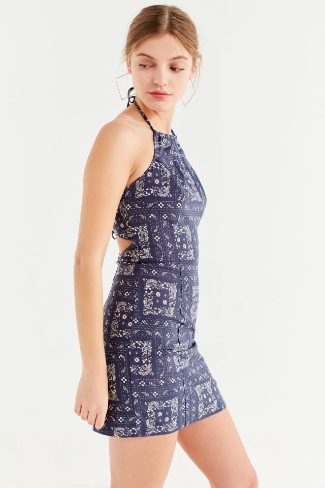 UO Maxine Linen Halter Bodycon Dress #5