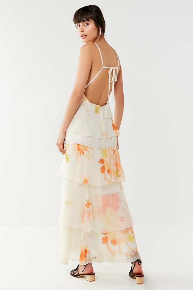 UO Tally Tiered Floral Maxi Dress #1