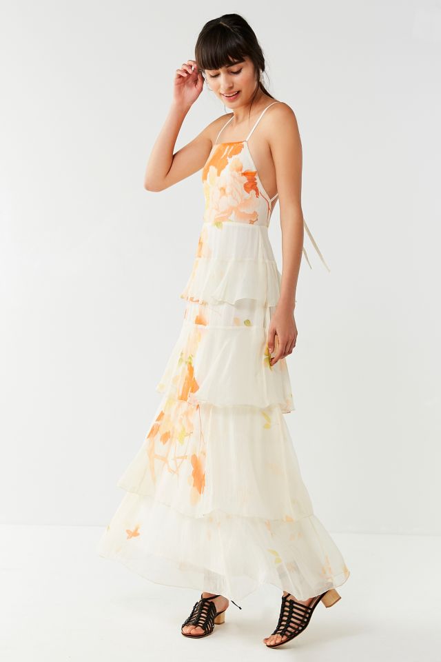 UO Tally Tiered Floral Maxi Dress #3