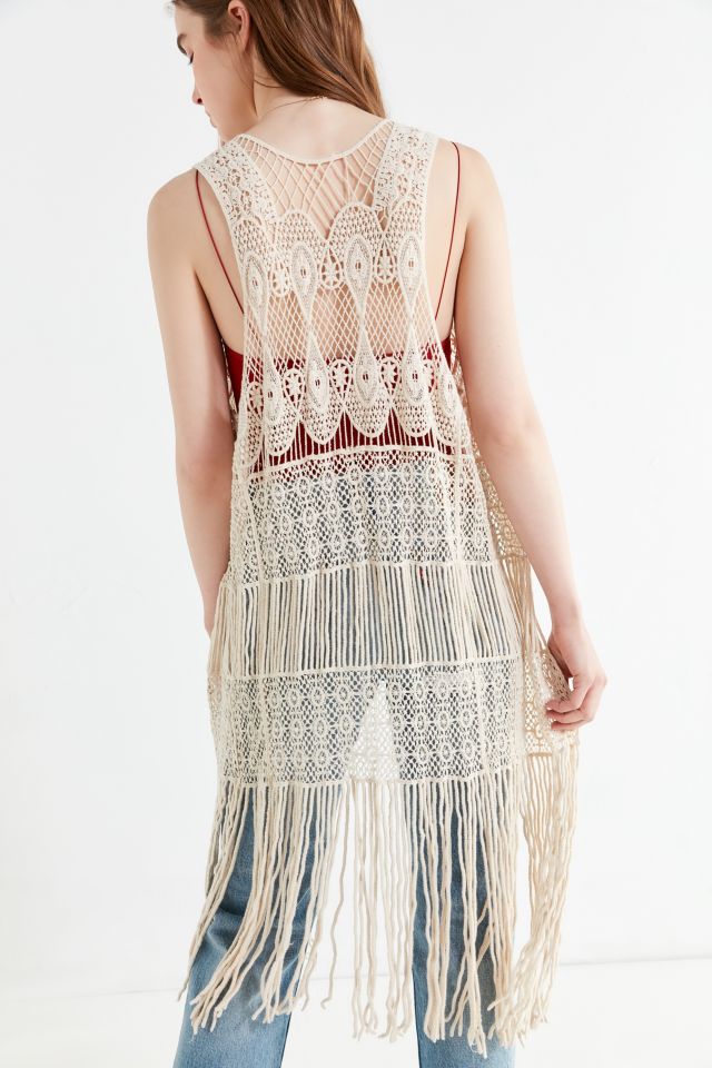 Crocheted Fringe Vest #1