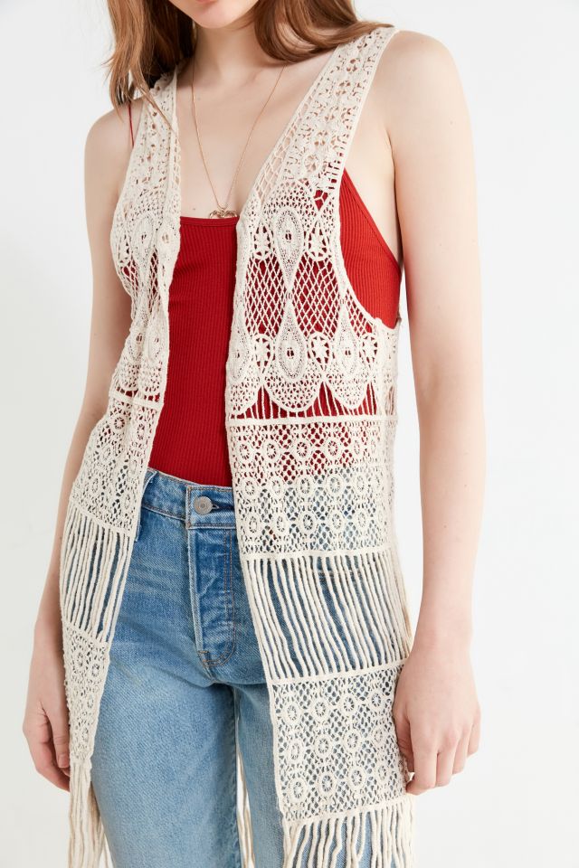 Crocheted Fringe Vest #3