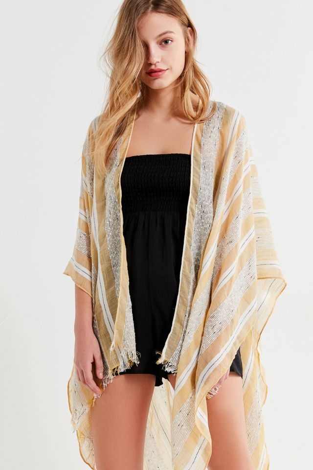 Textured Striped Ruana | Urban Outfitters
