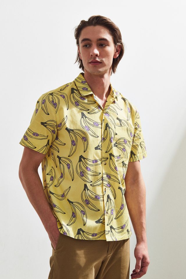 UO Banana Short Sleeve Button-Down Shirt #1