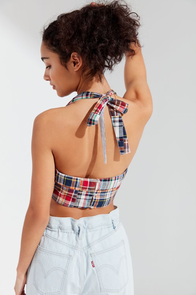 UO Chloe Patchwork Halter Top #1