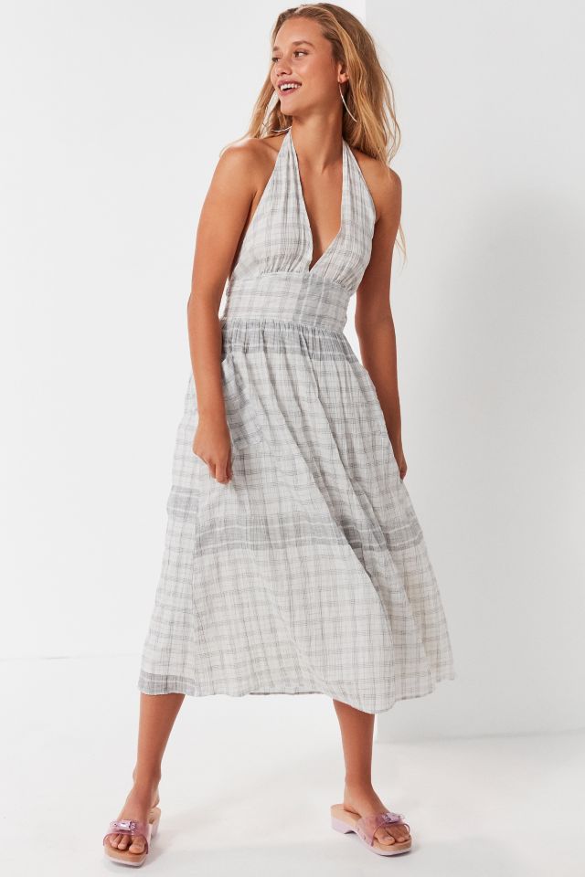 UO Betsey Linen Halter Dress #1