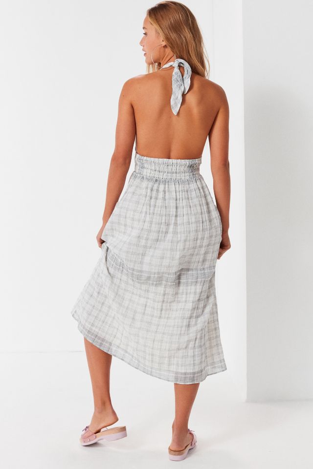 UO Betsey Linen Halter Dress #3