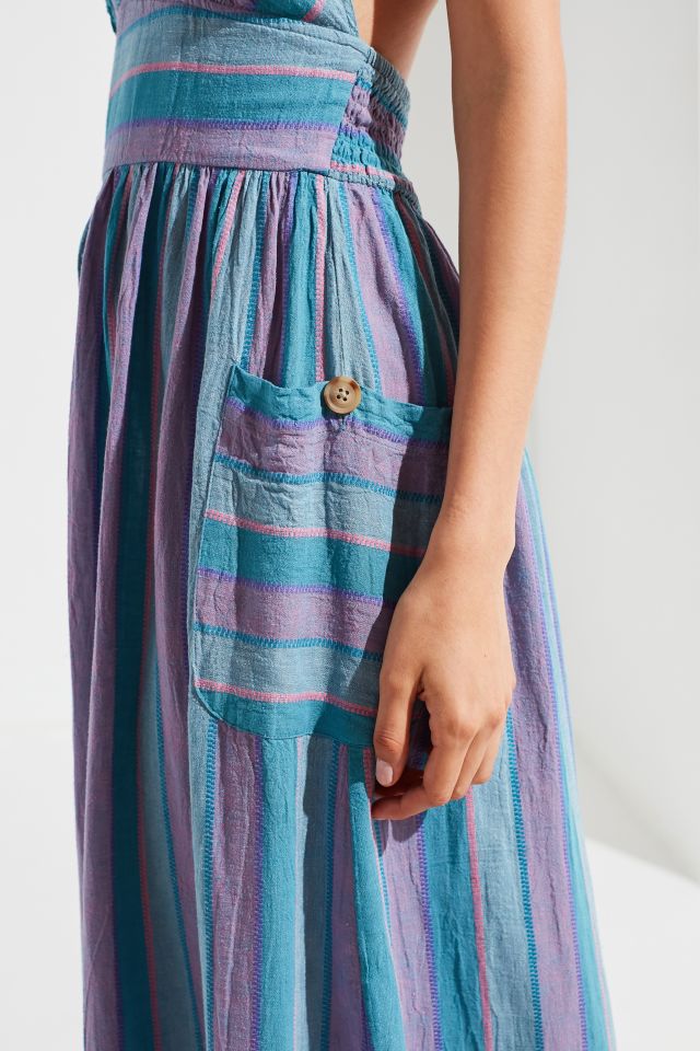 UO Betsey Linen Halter Midi Dress #2