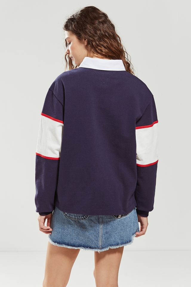 [ JEANS] Color Block Rugby Sweatshirt ★人気★ Tommy Jeans Colorblock Rugby Shirt | Urban Outfitters
