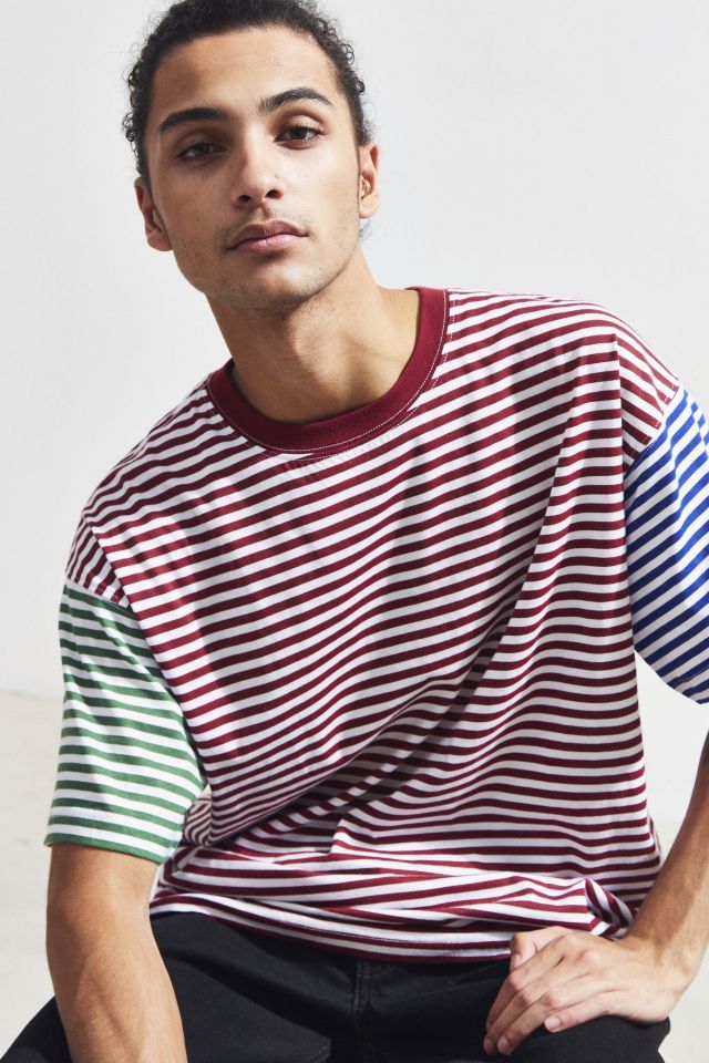 UO Stripe Tri Block Tee | Urban Outfitters