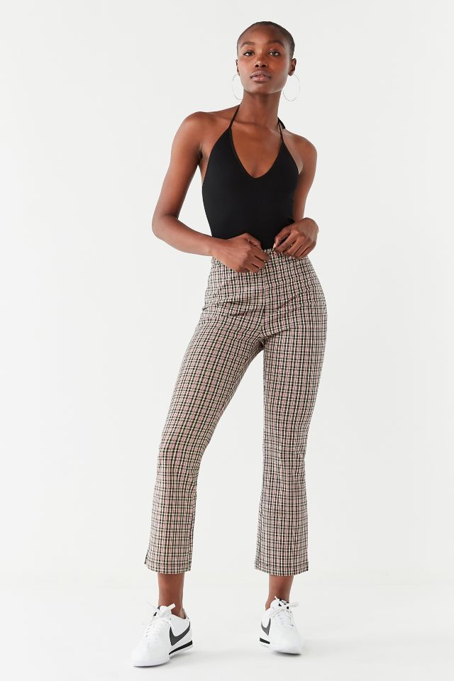 UO Leila Plaid Cropped Flare Pant