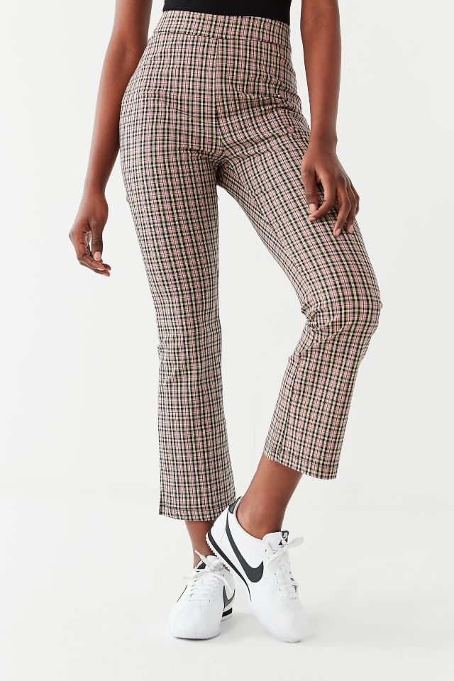 UO Leila Plaid Cropped Flare Pant #1