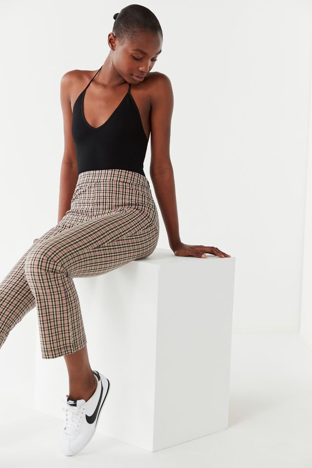 UO Leila Plaid Cropped Flare Pant #3