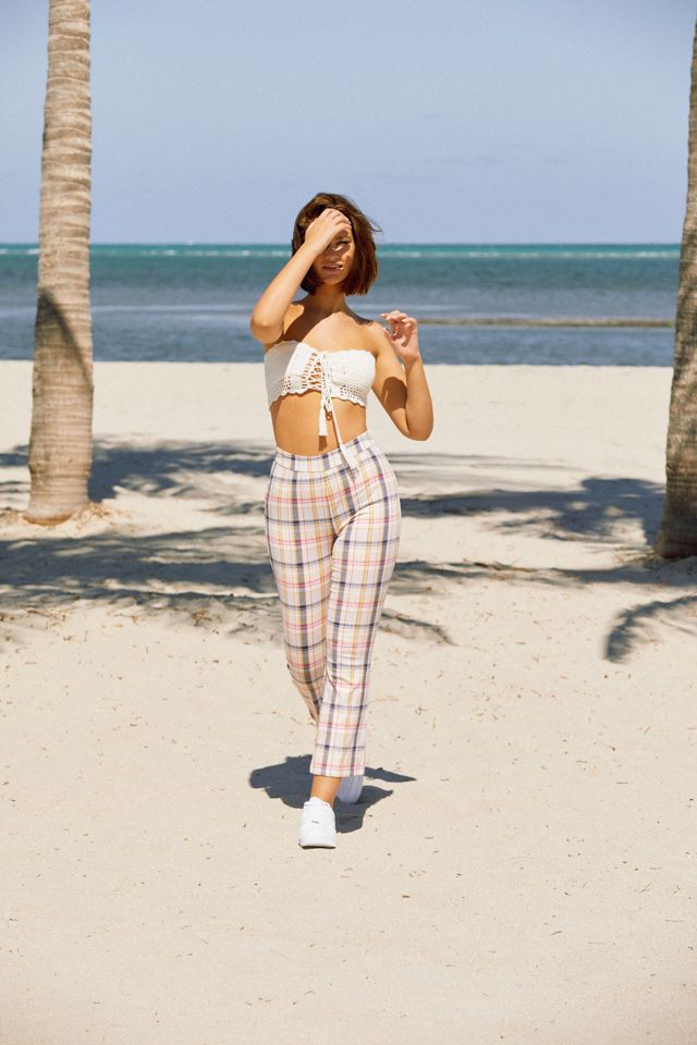 UO Leila Plaid Kick Flare Pant #1