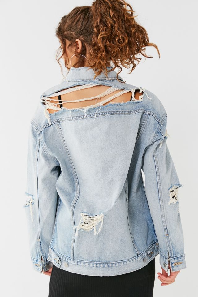 Levi’s Oversized Destroyed Denim Trucker Jacket #1