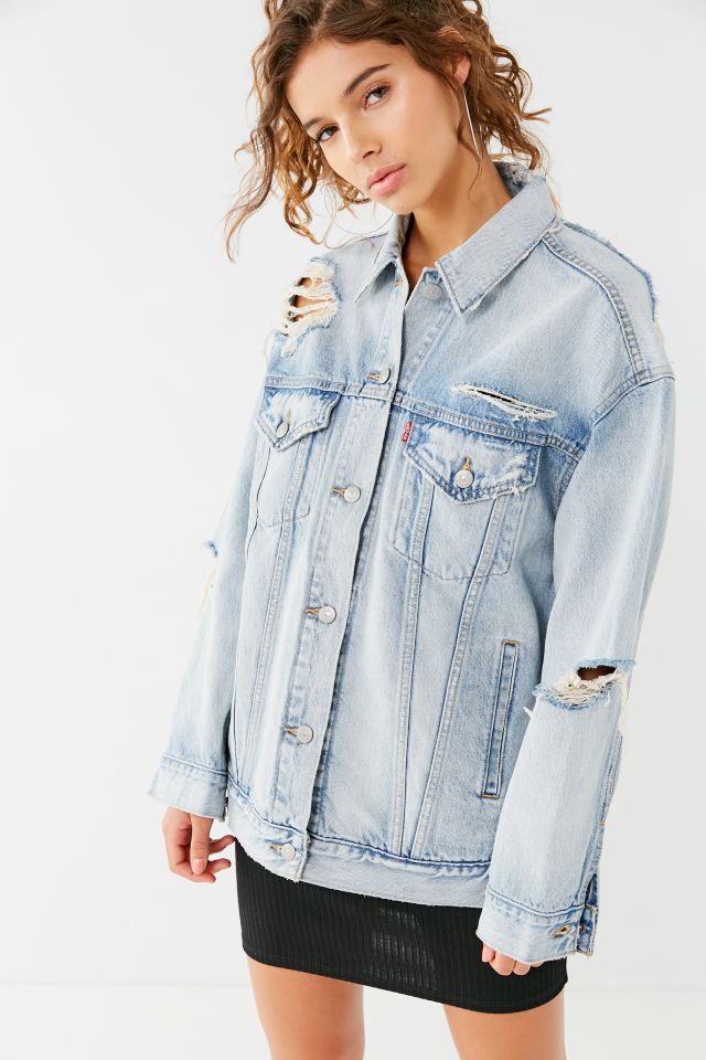 Levi’s Oversized Destroyed Denim Trucker Jacket #3
