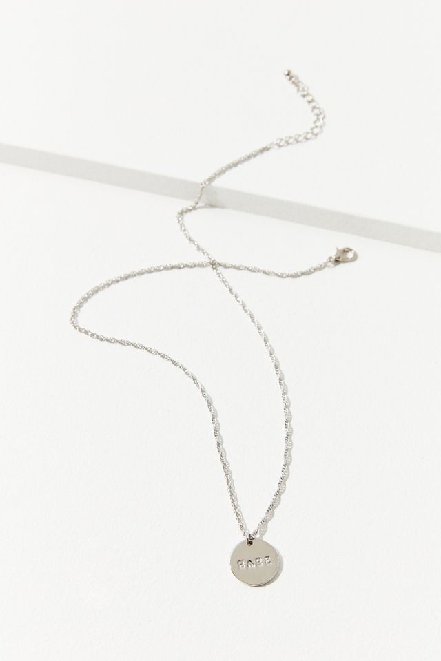 Etched Babe Pendant Necklace #2