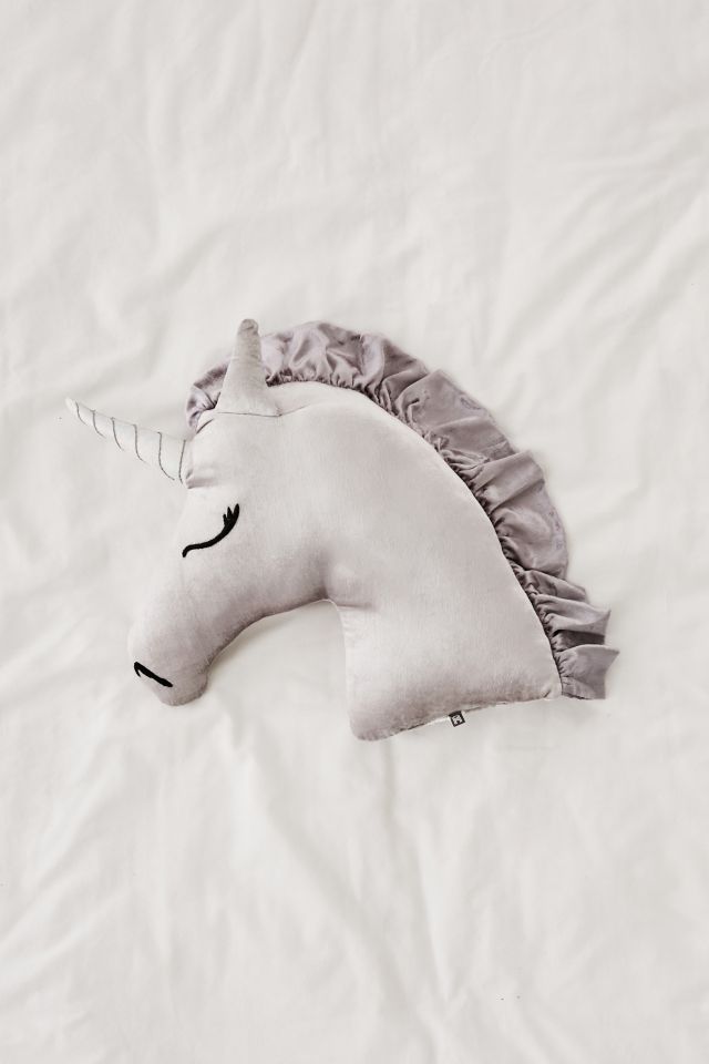 Velvet Unicorn Throw Pillow #1