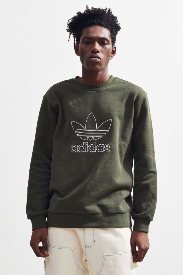 adidas Trefoil Outline Crew Neck Sweatshirt | Urban Outfitters