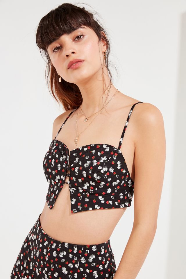 Floral bralette hot sale crop top