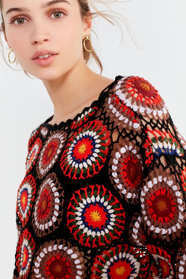 UO Crochet Bell-Sleeve Sweater #1