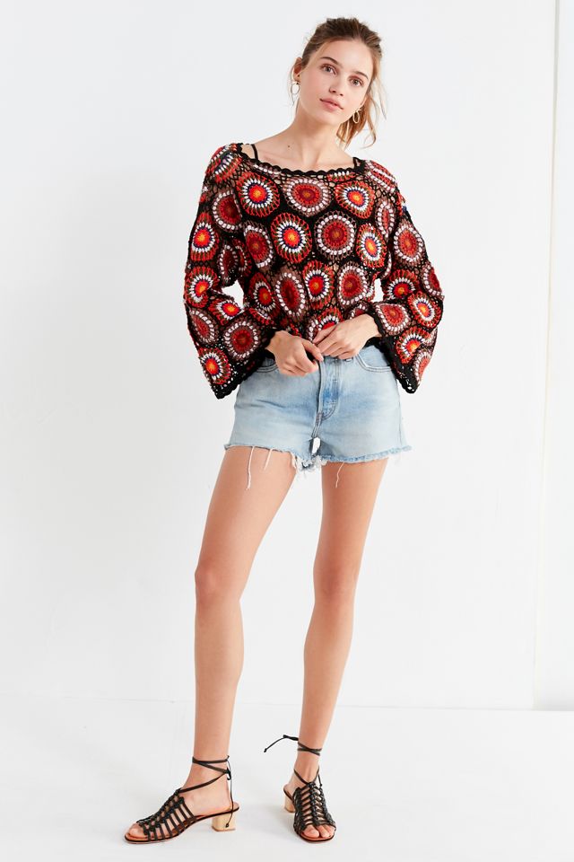 UO Crochet Bell-Sleeve Sweater #2
