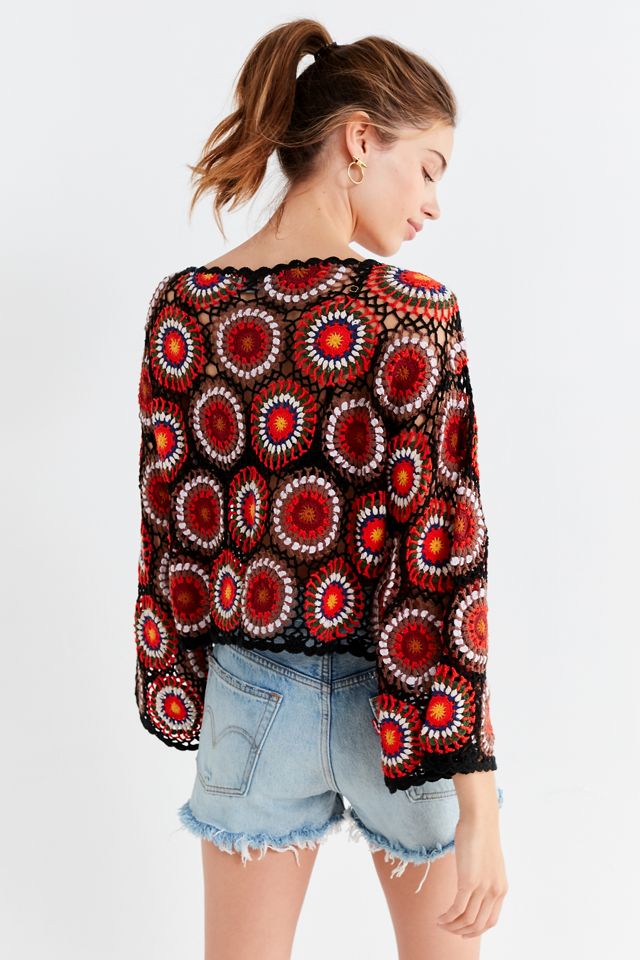 UO Crochet Bell-Sleeve Sweater #3