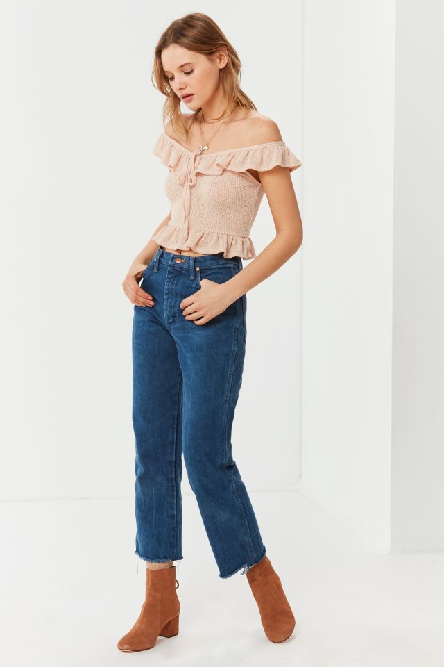 UO Tie-Front Ruffle Knit Tank Top #4