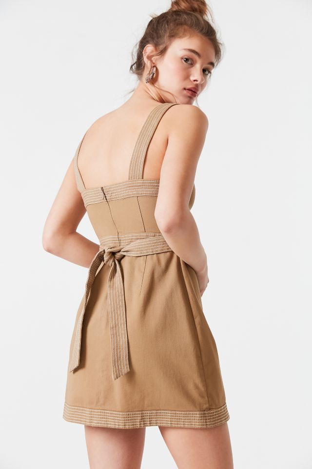 UO Trapunto Stitch Twill Mini Dress #1