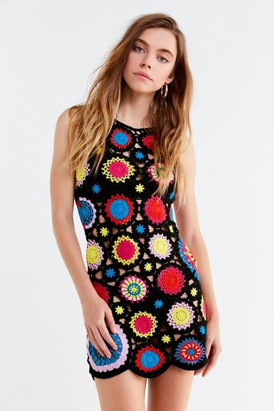 urban outfitters crochet dress UO High-Neck Mini Size:UK 16 (Buy Now) Jess and Michael - RD-12.16.24 Lydia crochet mini dress A mini dress is
