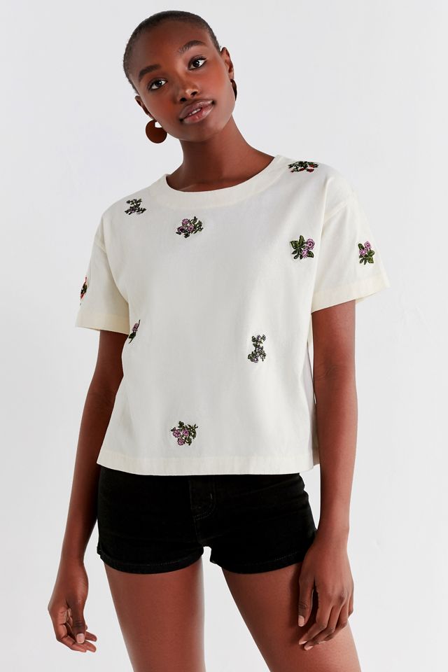 UO Faye Embroidered Tee