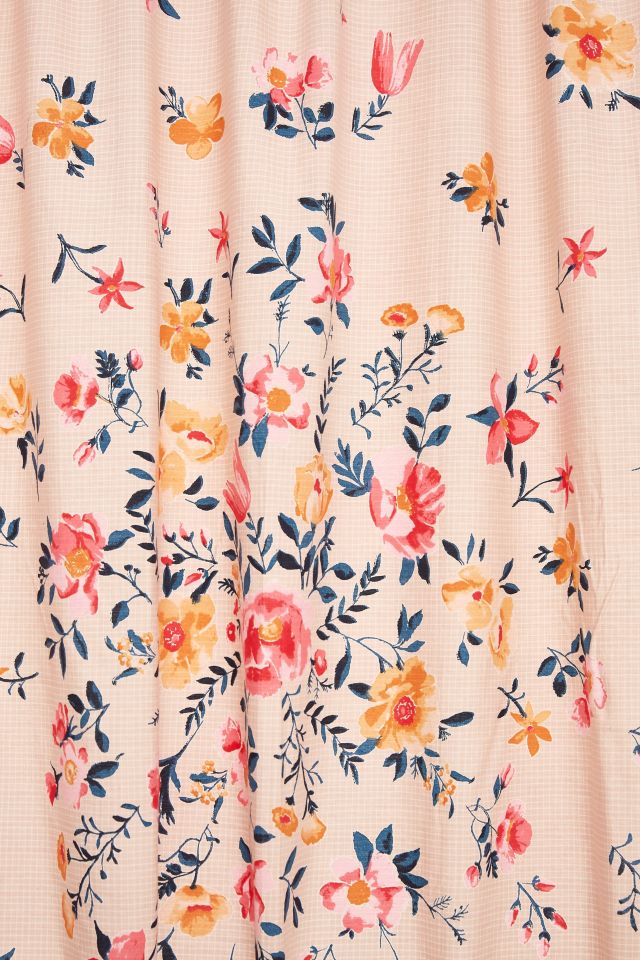 Bouquet Check Shower Curtain #1