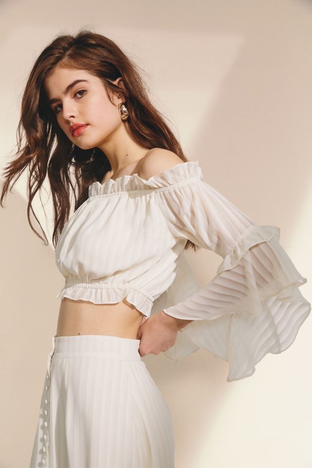 UO Off-The-Shoulder Ruffle Cropped Top #2