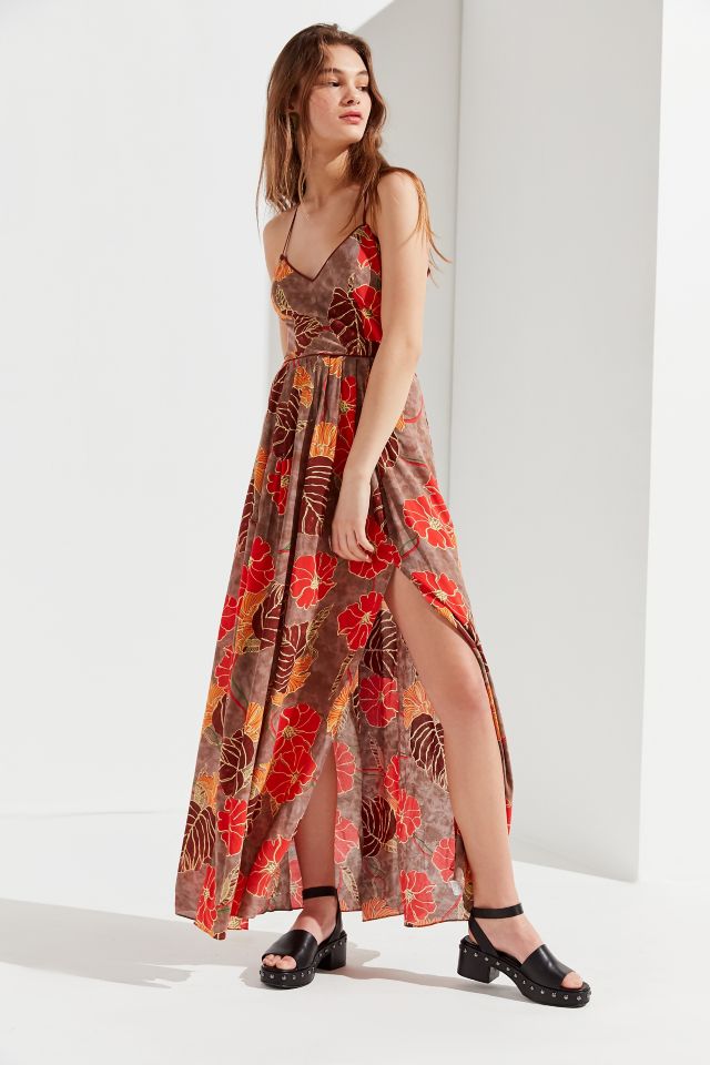 uo gia lace up maxi dress