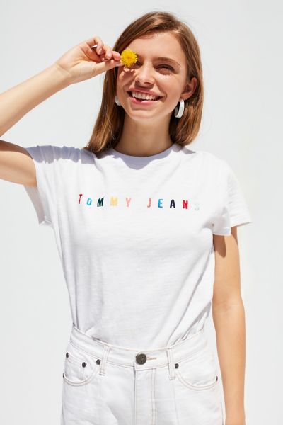 Tommy jeans rainbow clearance box tee