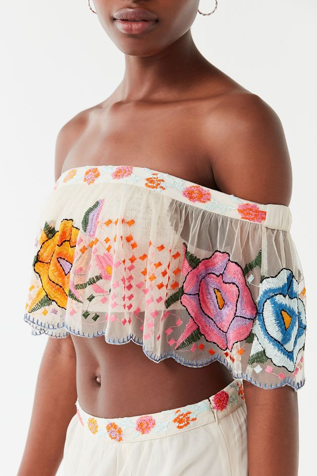 UO Embroidered Off-The-Shoulder Top #2