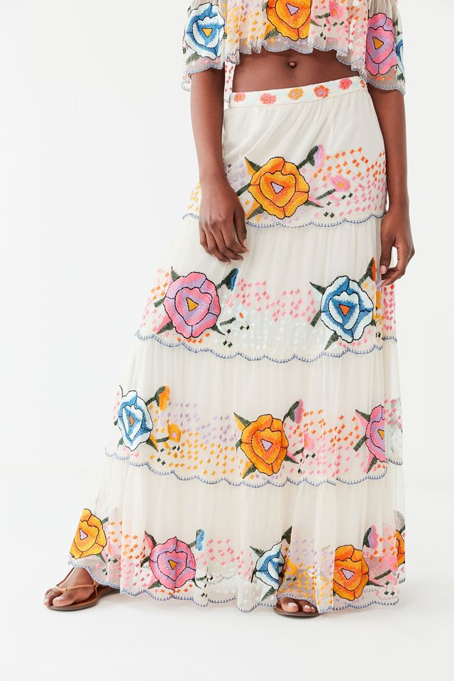 UO Embroidered Maxi Skirt #1