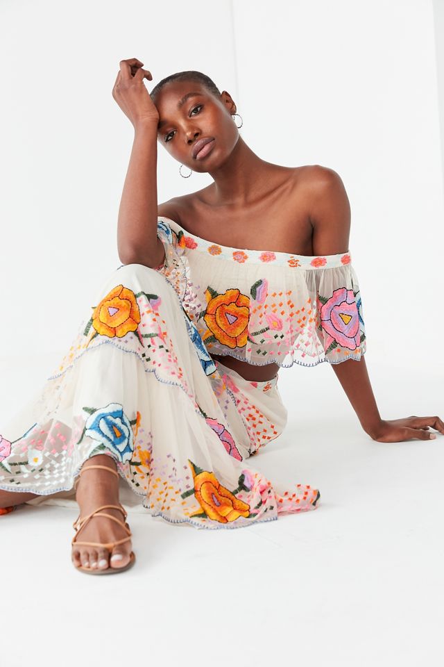UO Embroidered Maxi Skirt #3