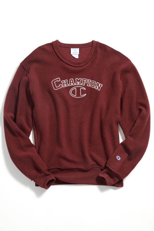 Champion UO Exclusive Embroidered Inside Out Crew Neck Sweatshirt