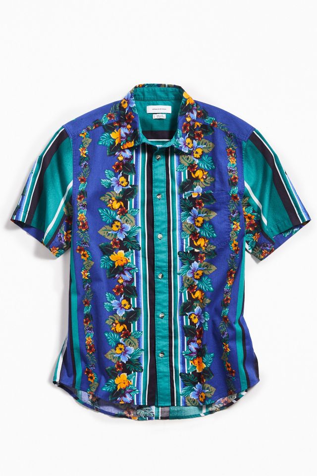 UO Sport Tropic Stripe Short Sleeve Button-Down Shirt #1