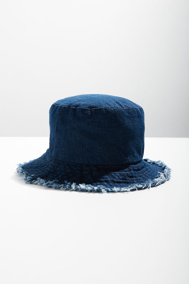 Raw Edge Denim Bucket Hat #1
